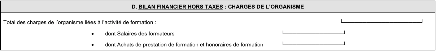 BILAN FINANCIER : Charges de l'organisme